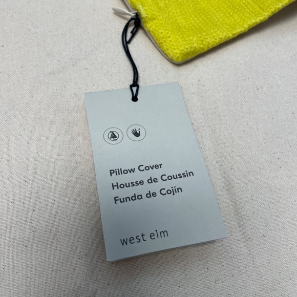 NEW West Elm Pillow Cover Handcrafted Accent Pillow 20”x20” - Picture 3 of 7